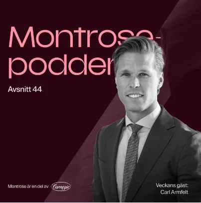 Inklippt bild på Carl Armfelt inför podd med Montrose